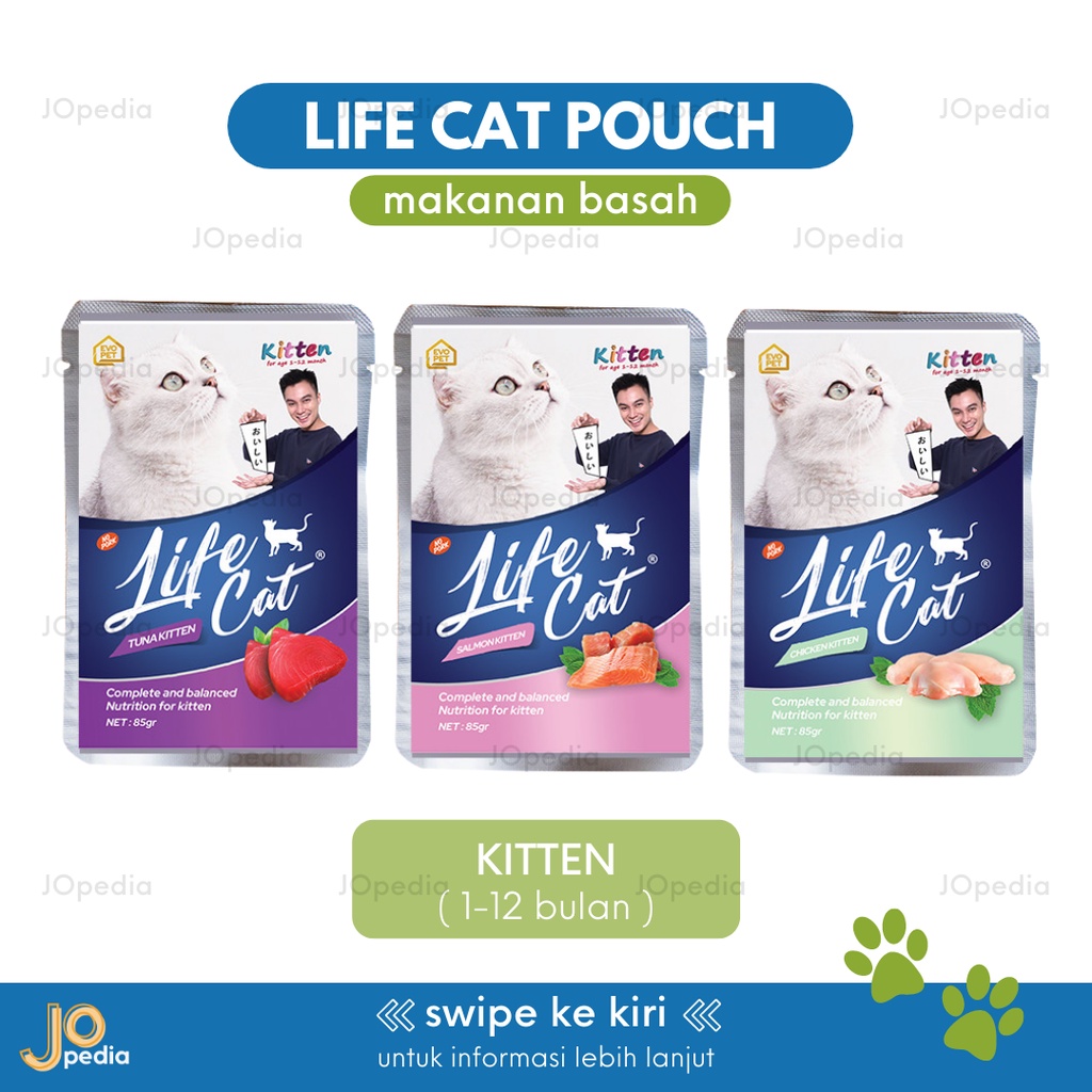 LIFE CAT POUCH Makanan Basah Kucing Cat Wet Food Kitten Adult Senior Junior 85gr 85 gram