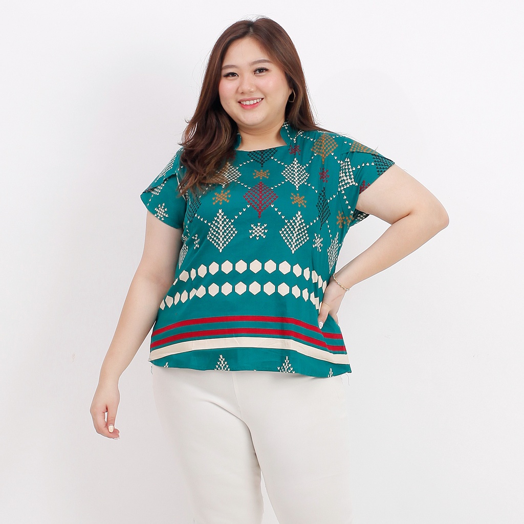 ATASAN BLOUSE BATIK WANITA BIG SIZE 569-Tosca