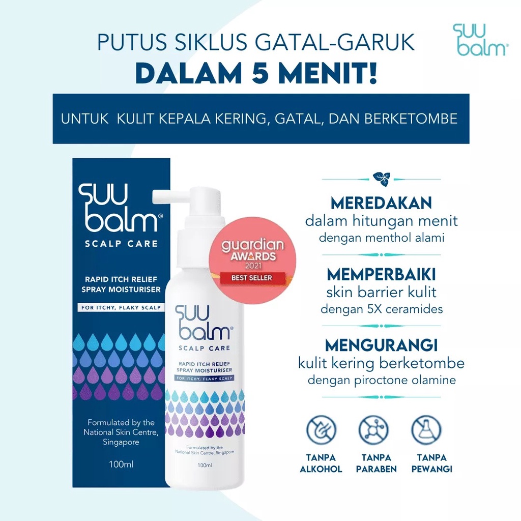 Suu Balm Rapid Itch Relief Scalp Spray Moisturiser (40ml) 0829