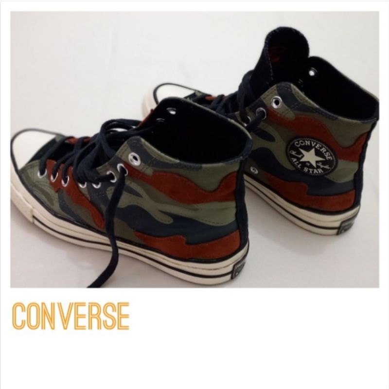 Sepatu Converse Chuck 70s Hi Camo Print Field Surplus Preloved Secondhand