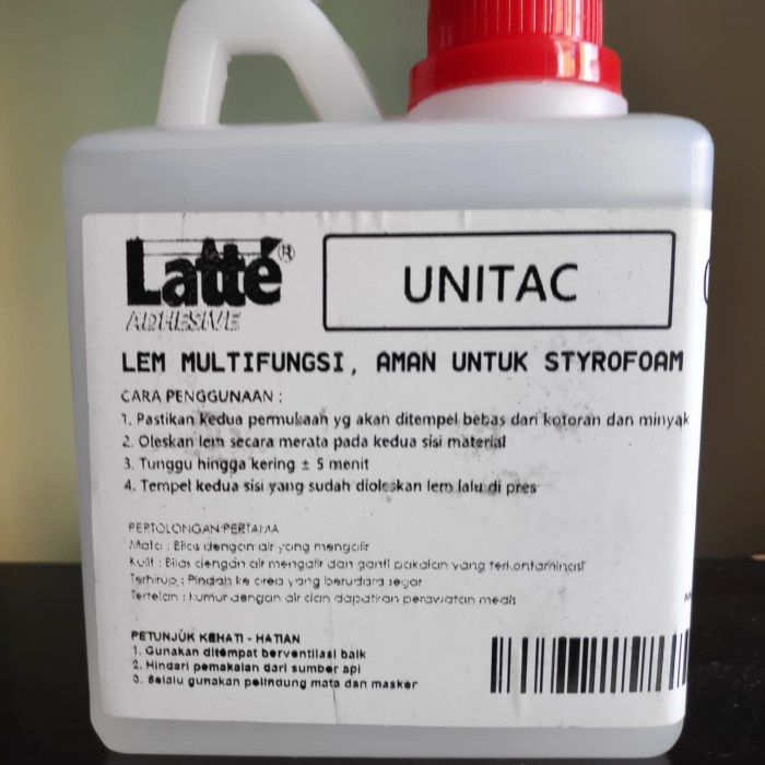 

(DISKON TERMURAH) Lem Styrofoam gabus Latte UNITAC 500 ml