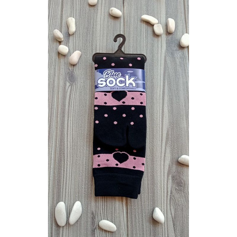 kaos kaki jempol MOTIF POLKALOVE kaoskaki panjang muslimah-Hitam