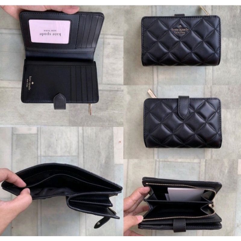 Kte Spade medium compact bifold natalia wallet black