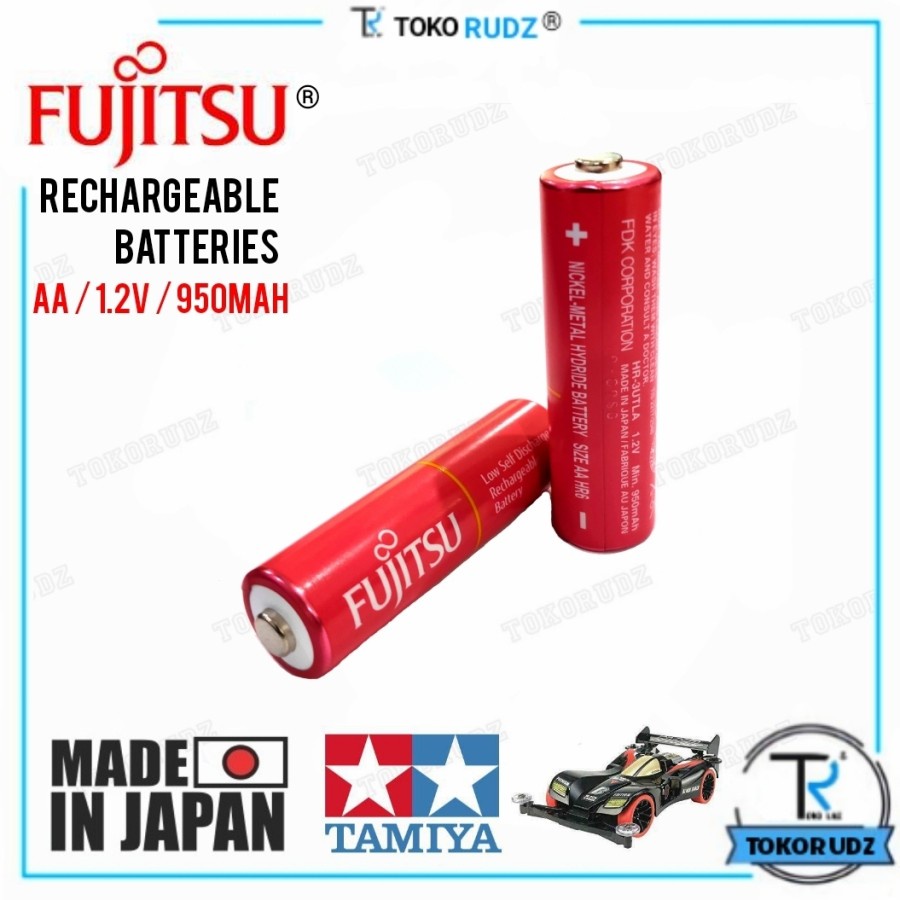 Baterai AA Batre A2 Cas Isi Ulang 950mAh 1.2V Rechargeable FUJITSU Original Japan Battery TAMIYA Mainan Senter Remote