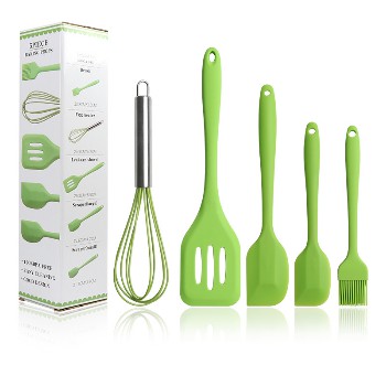 Spatula Silikon Set 5 in 1 / Spatula Set Alat Masak Sutil kocokan Silikon Set 5 in 1 (BEST QUALITY)