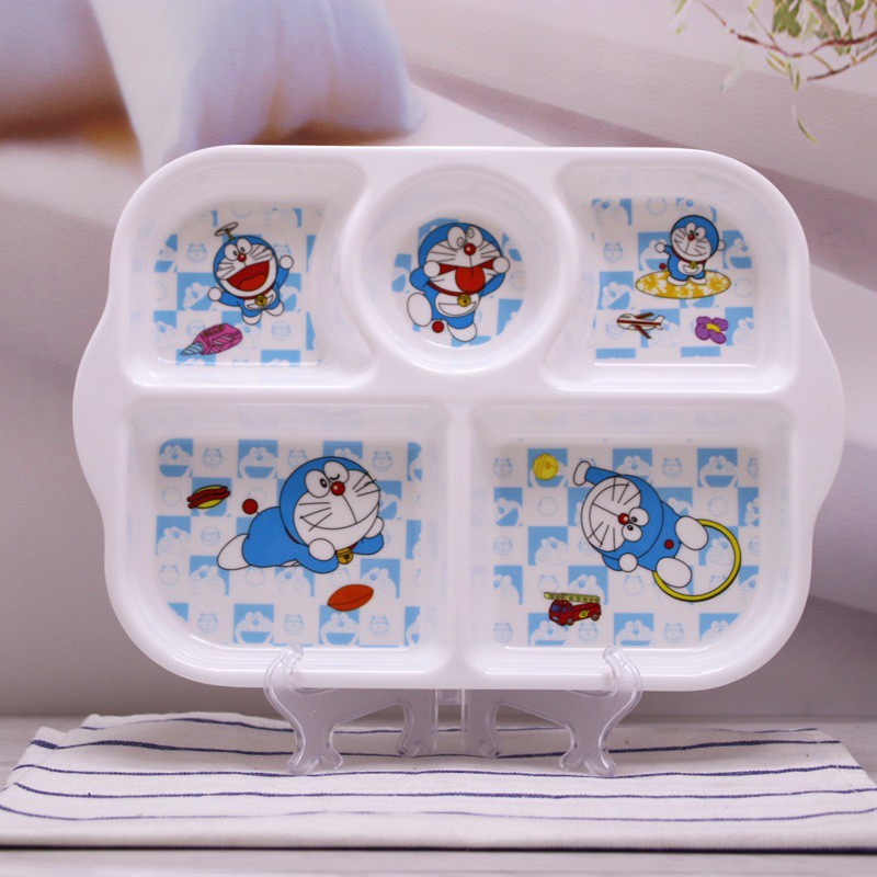 Baby Children Set Piring Gelas Sendok Garpu Peralatan Makan Set Anak Aman Bahan Alami Lucu 4 PCS BOY