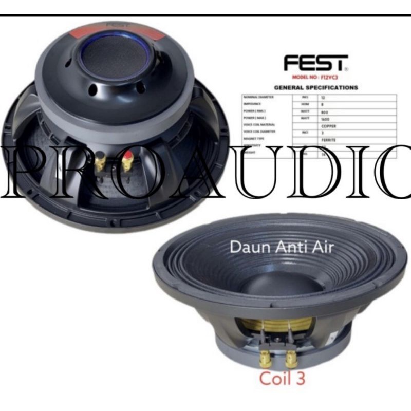 speaker component fest f12vc3 f12 vc3 f 12vc3 original