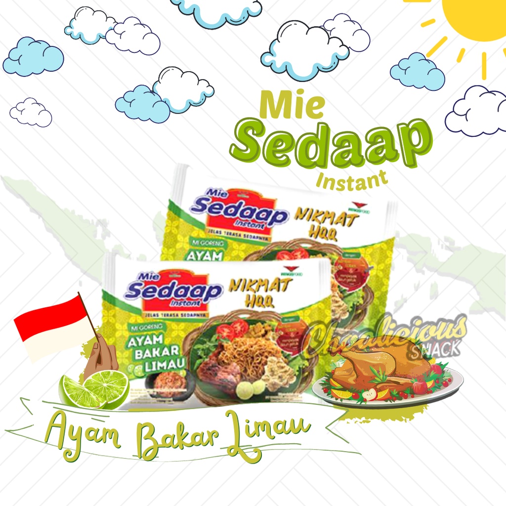 MIE SEDAAP Sedap Ayam Bakar Limau Mie Instan Goreng 89 gram