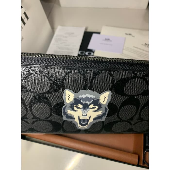 Coach Long Wallet Wolf ORIGINAL 100%