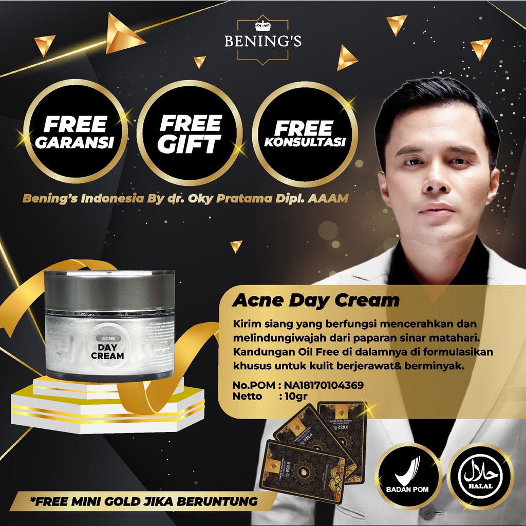 BENING'S DAY CREAM | MELEMBABKAN &amp; MELINDUNGI KULIT DARI SINAR UV KARENA MENGANDUNG SPF 30 I FREE GIFT SIAP KIRIM SELURUH INDONESIA