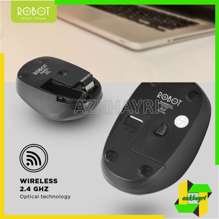 Mouse Wireless ROBOT Optical Optik Original Ori USB 2.4G - M210