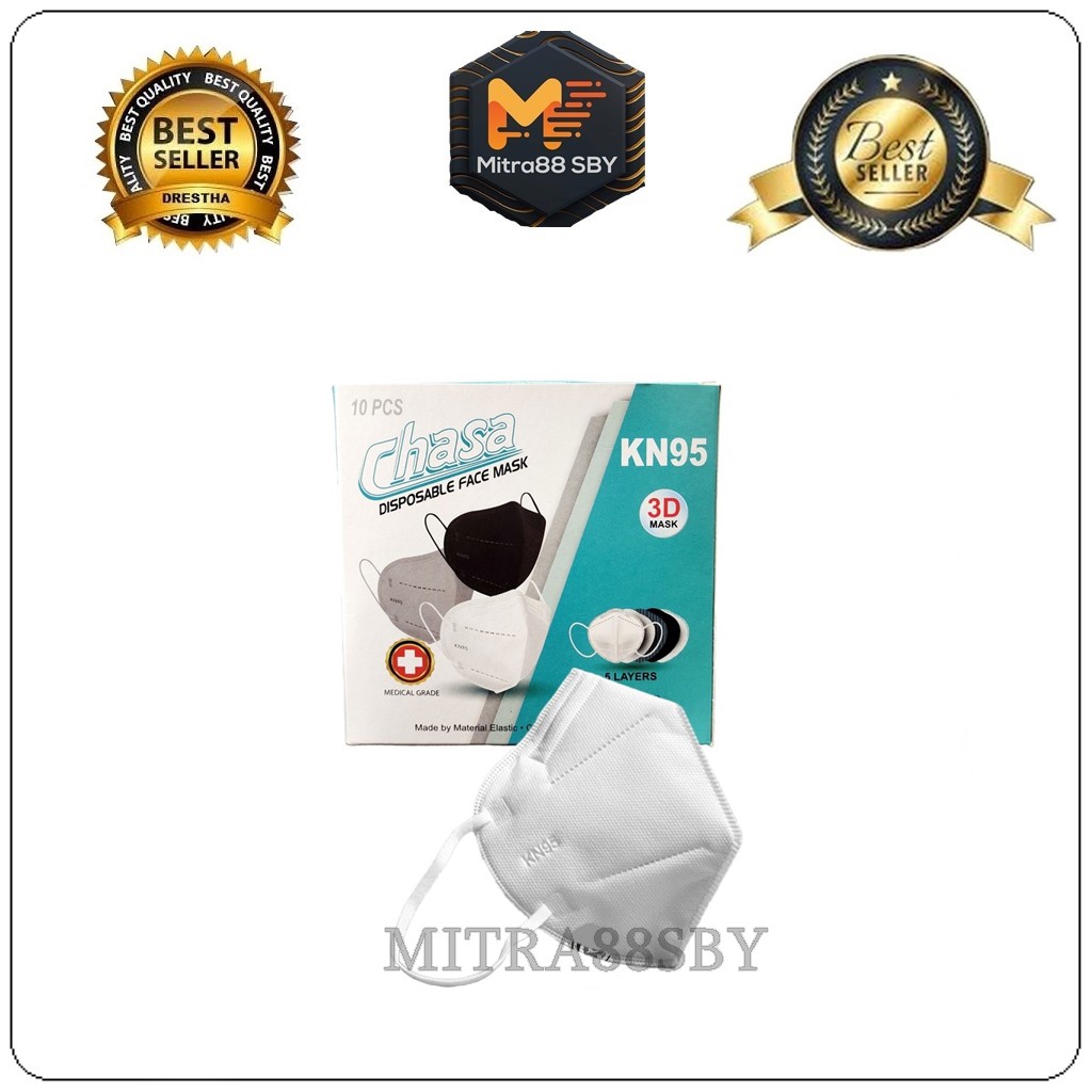 Mitra88sby Masker N95 KN95 medis Disposable Mask EVO BFE 95% 4ply IZIN RESMI BNPB 4.8