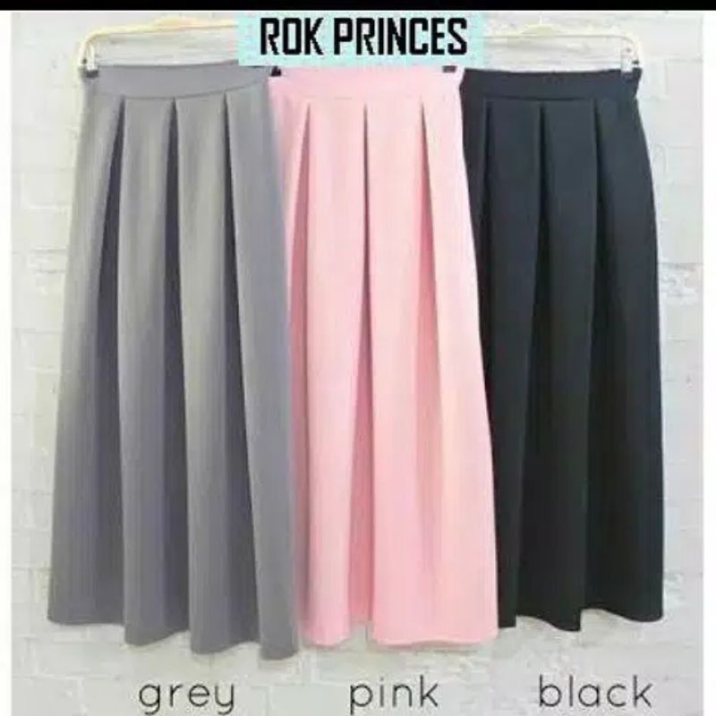 rok polos panjang wafel / rok panjang rempel crepe