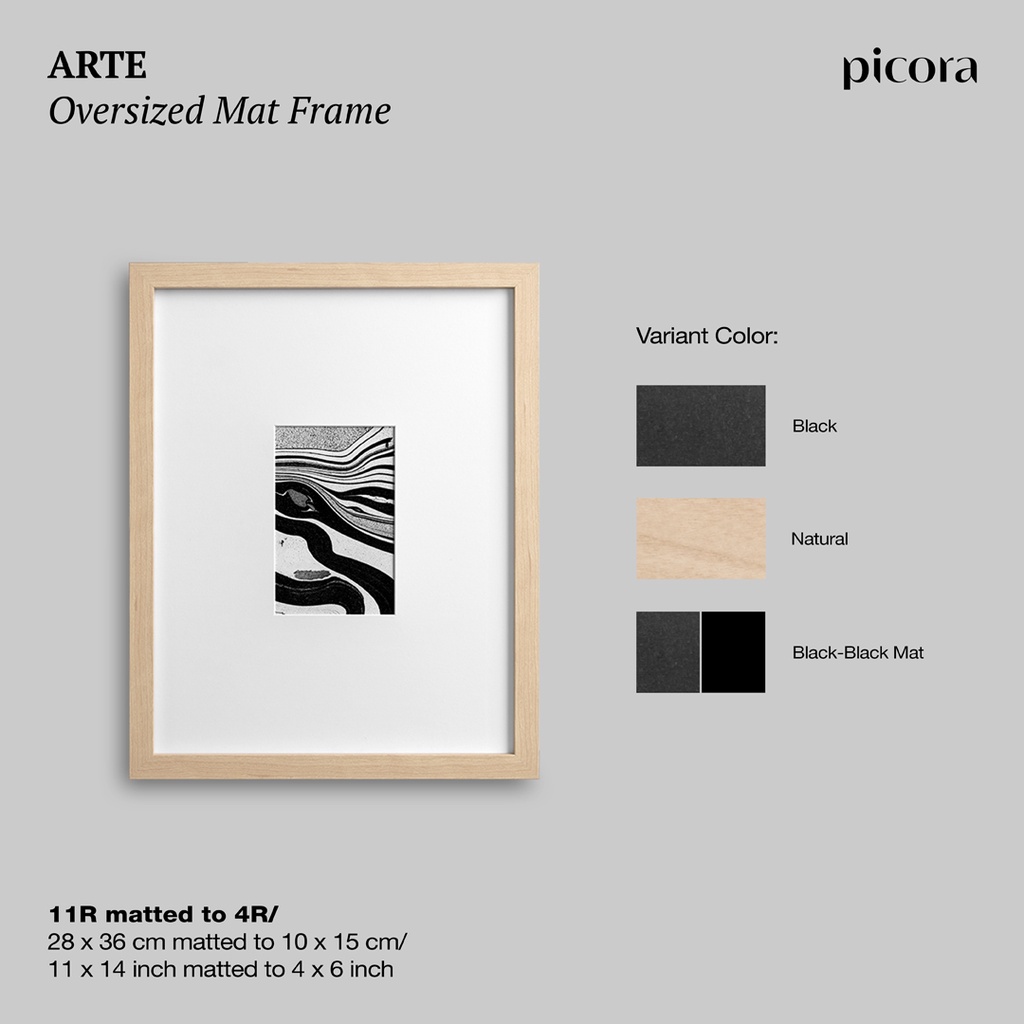 PICORA ARTE Oversized Mat Frame 28x36cm 11R/4R Bingkai Foto Dinding