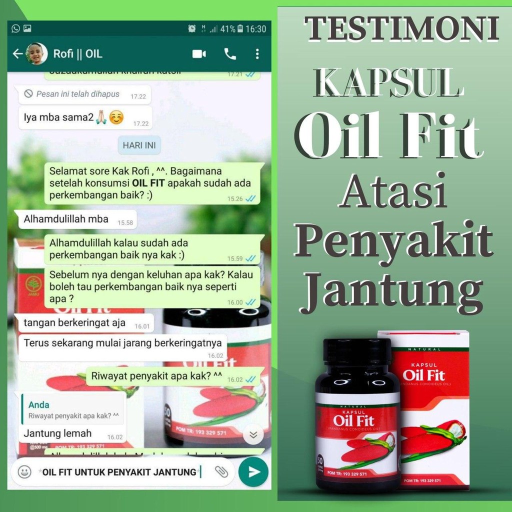 Obat Sakit Jantung Nyeri Dada Sesak Napas Sakit Kepala Jantung Berdebar dengan Herbal Oil Fit Kapsul-1