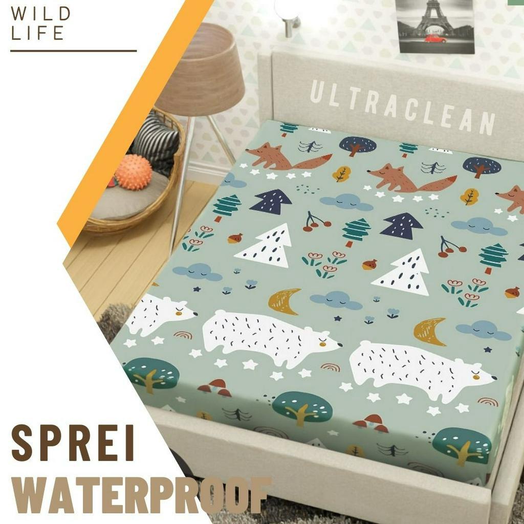 Sprei Waterproof Wild Life ukuran 90 100 120 140 160 180 &amp; 200x200