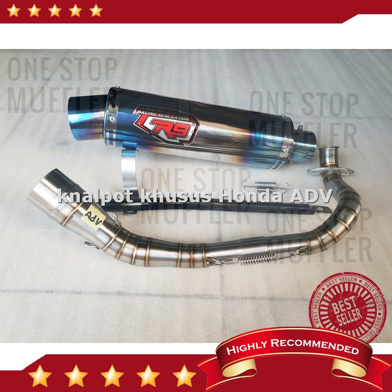 Promo Knalpot racing r9 mugello blue honda adv 150 adv150 fulsystem