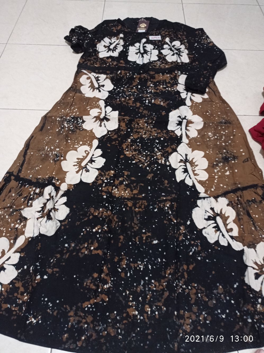 Gamis Twill Ori Rempel Abstrak Malam - Gtr Malaman Batik Kendil - Tuwil - Tuil - Daster Busui