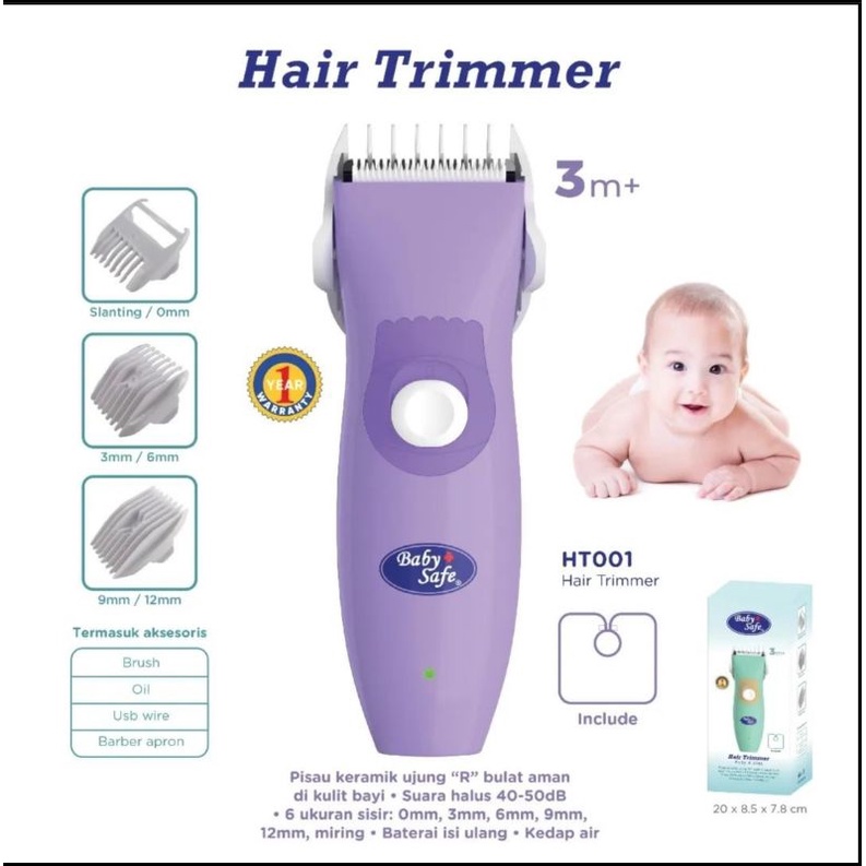 lov me❤️ Baby Safe Hair Trimmer -  Baby Hair Clipper Cukur Rambut Bayi Anak - cukuran bisa kabel/ tanpa kabel wireless HT001