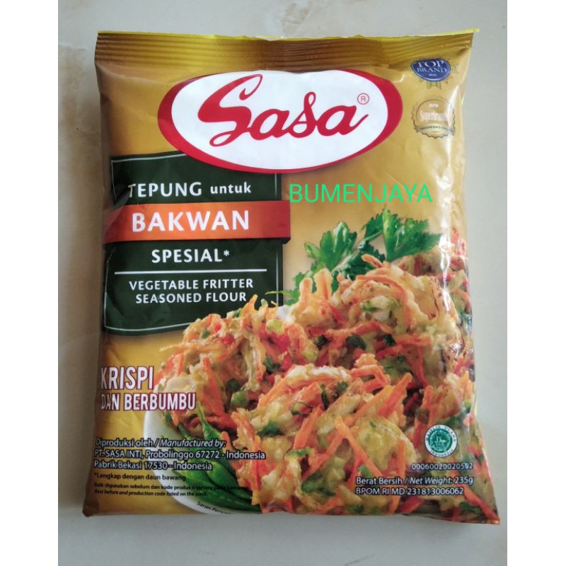 

Sasa Tepung bakwan special tepung bakwan 225 gram bumbu pisang 210 gram dan serbaguna 210 gram