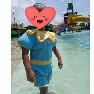 Floswim baju renang mengapung anak cuddle me usia 1 2 3 4 5 6 7 8 9 tahun size S M L XL