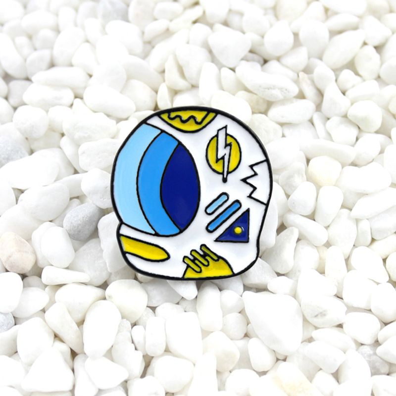 Siy Bros Pin Enamel Desain Kartun Astronot Luar Angkasa Multi Warna Aksesoris Jaket / Tas Ransel Wanita