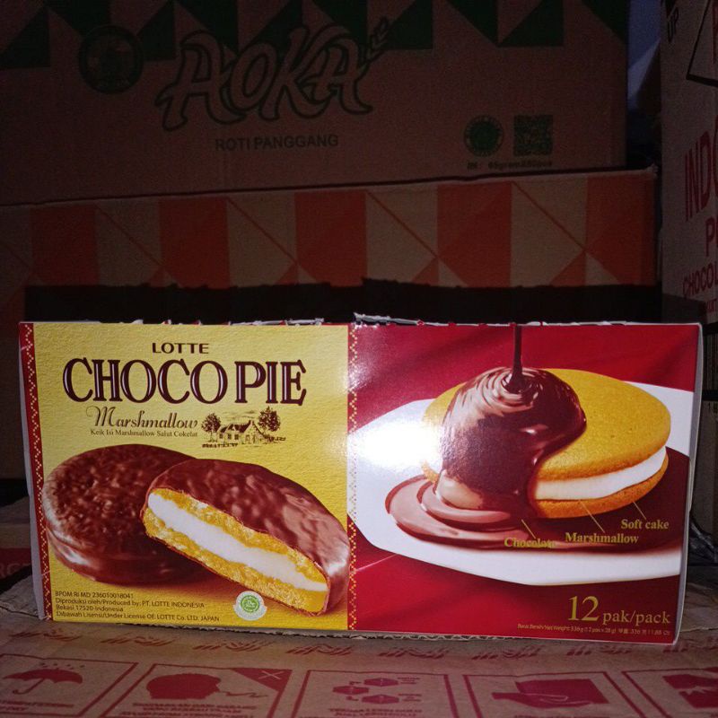 ECER || Lotte Chocopie Choco Pie Marshmallow berbalut coklat 28 Gr sedap/YS.OLSHOP2020