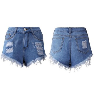  Celana  Pendek Model High Waist Desain  Lubang Sobek  Warna 