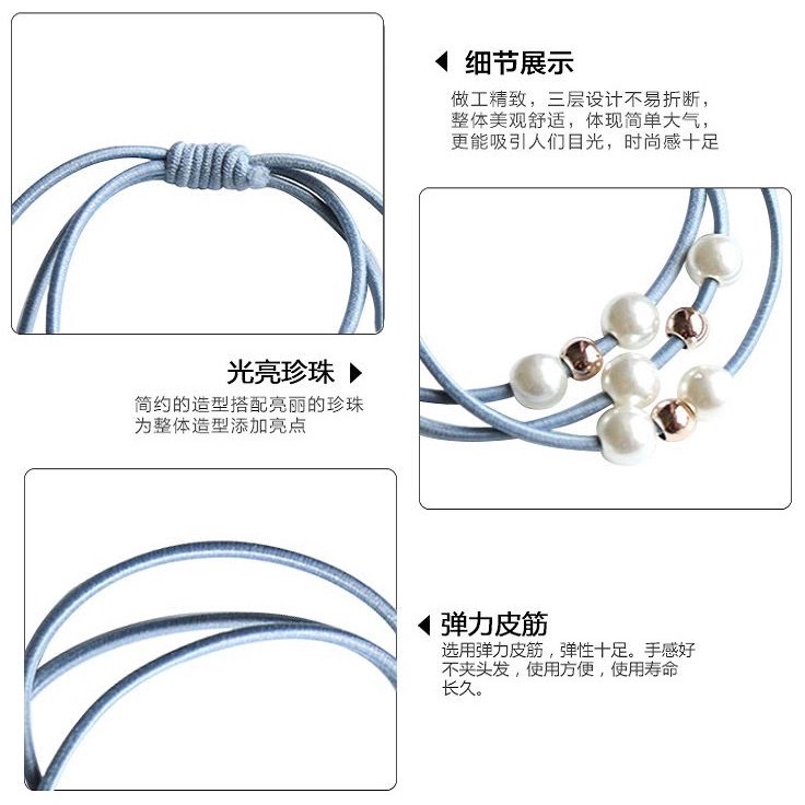 KARET IKAT RAMBUT MUTIARA 1966 WARNA WARNI KARAKTER KOREA JEPIT GULUNG KUCIR MURAH KUNCIRAN CANTIK-8