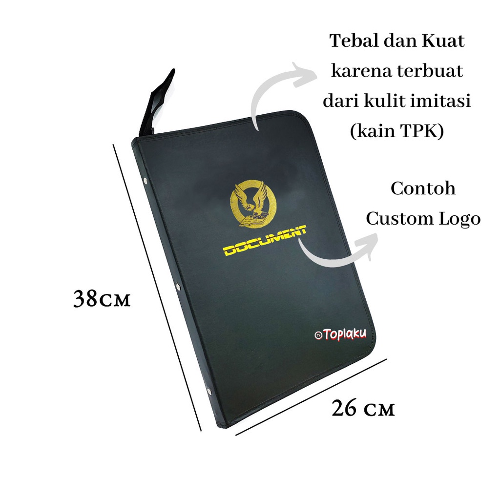 TOPLA Map Ijazah Dokumen Keeper Resleting Anti Air Isi 60 Document Tempat File Berkas Penting Folder