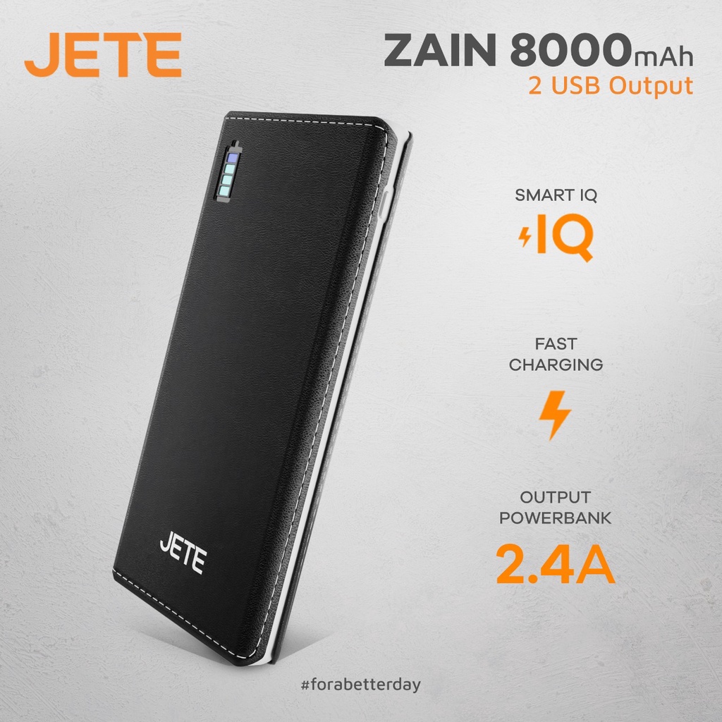 POWERBANK JETE ZAIN 8000MAH ORIGINAL GARANSI 1 TAHUN