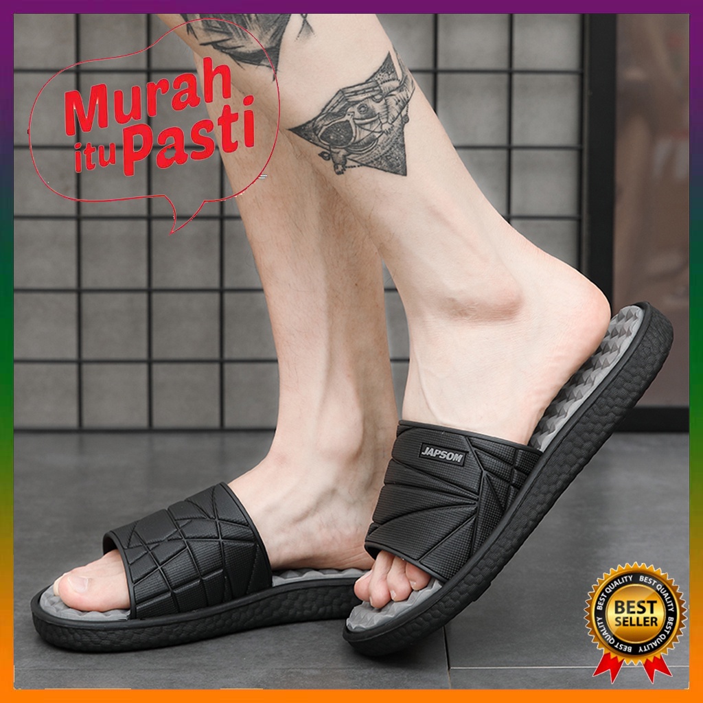 [Sol Pijat+Gaya Baru] Sandal Kulit Pria/Sandal/Sandal Kasual Murah Terbaru/Sandal Pria/Modern Keren Kasual/Sol Pijat Berbentuk Kerucut/Kualitas Terbaik/Tahan Air Non-Slip