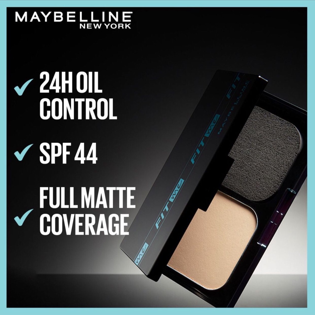 Maybelline Fit Me 24HR Oil Control Powder Foundation Full / Refill - Makeup Bedak Kosmetik