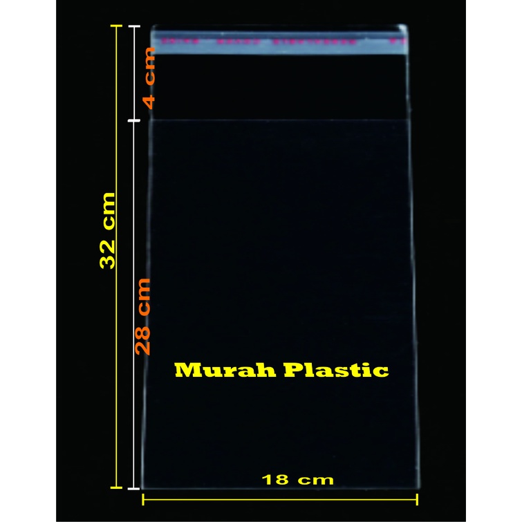 Plastik OPP TEBAL 18 x 28 isi 100 pcs + lem