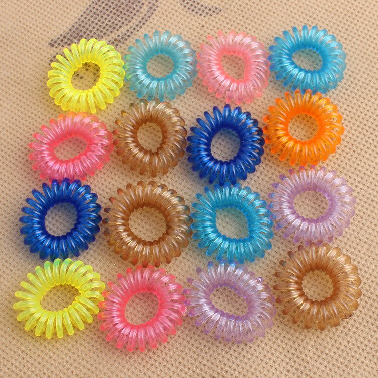 IKAT KARET RAMBUT SPIRAL MINI BENING/ KUNCIRAN RAMBUT MINI SPIRAL WARNA BENING SATUAN RANDOM