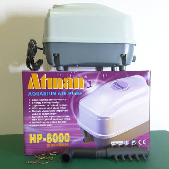 Original Atman HP 8000 Air Pump pompa Udara Aerator Kolam / Hidroponik HP8000