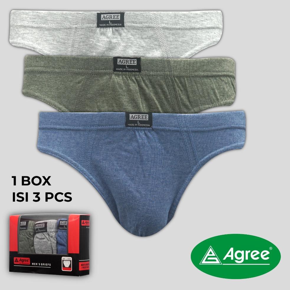 3 Pcs - Celana Dalam Agree 8886 Men's Brief | CD Agree Merah Laki Laki Dewasa Pria | Sguna | 3 Pcs