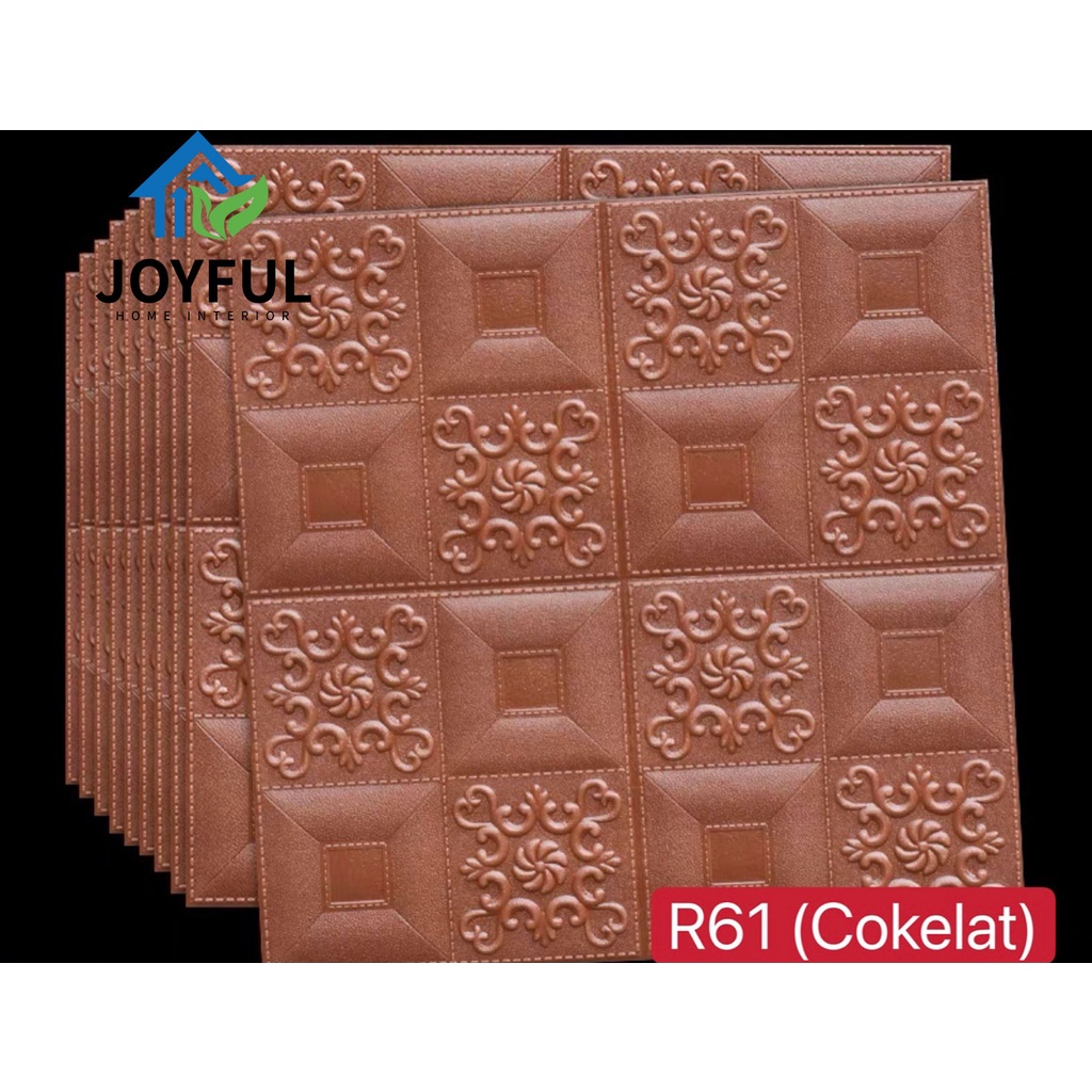 (TERMURAH!!) Wallpaper Dinding 3D FOAM, Ukuran 70X38.5CM • High Quality-R61 (COKELAT)70X35CM