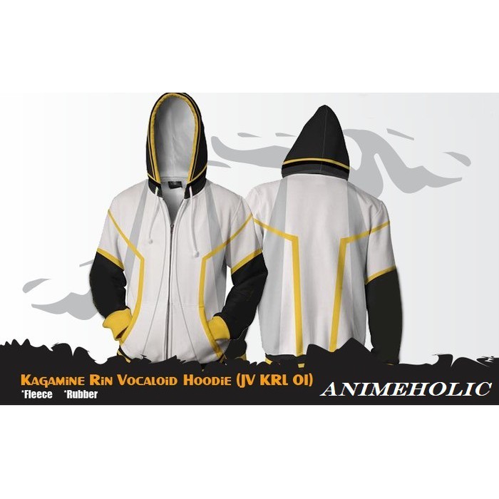 Jaket Anime Vocaloid Kagamine Rin Semi Cosplay Hoodie (JV KRL 01)