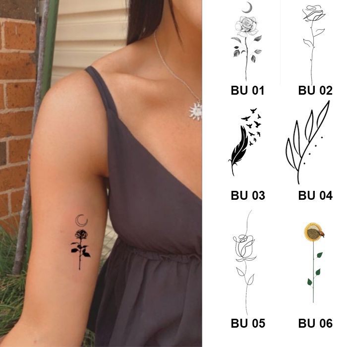【Seri Bunga】Tato Temporer Anti Air / Tattoo Temporary Waterproof Stiker