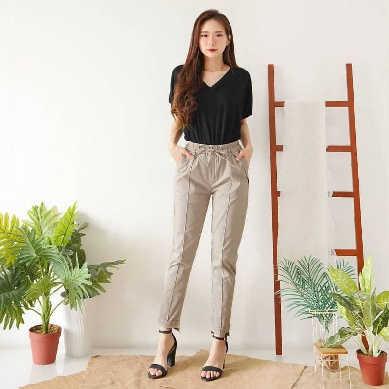 CELANA PANJANG WANITA BAGGY PANTS STANDAR DAN BIG SIZE JUMBO BAGGY PANTS TWILL