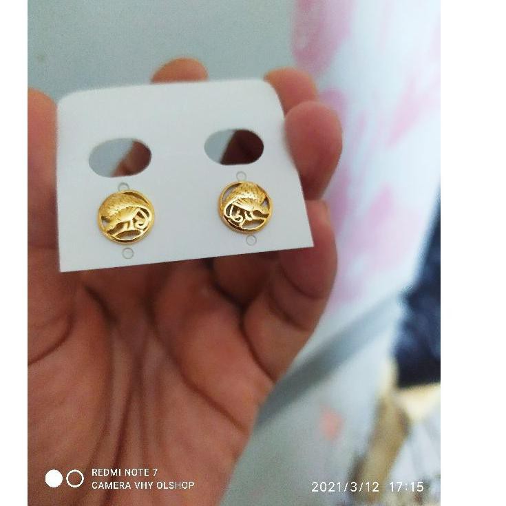 Ready anting cendrawasih titanium pengganti emas warna awet tdk mdh luntur tdk hitam anti karat sela