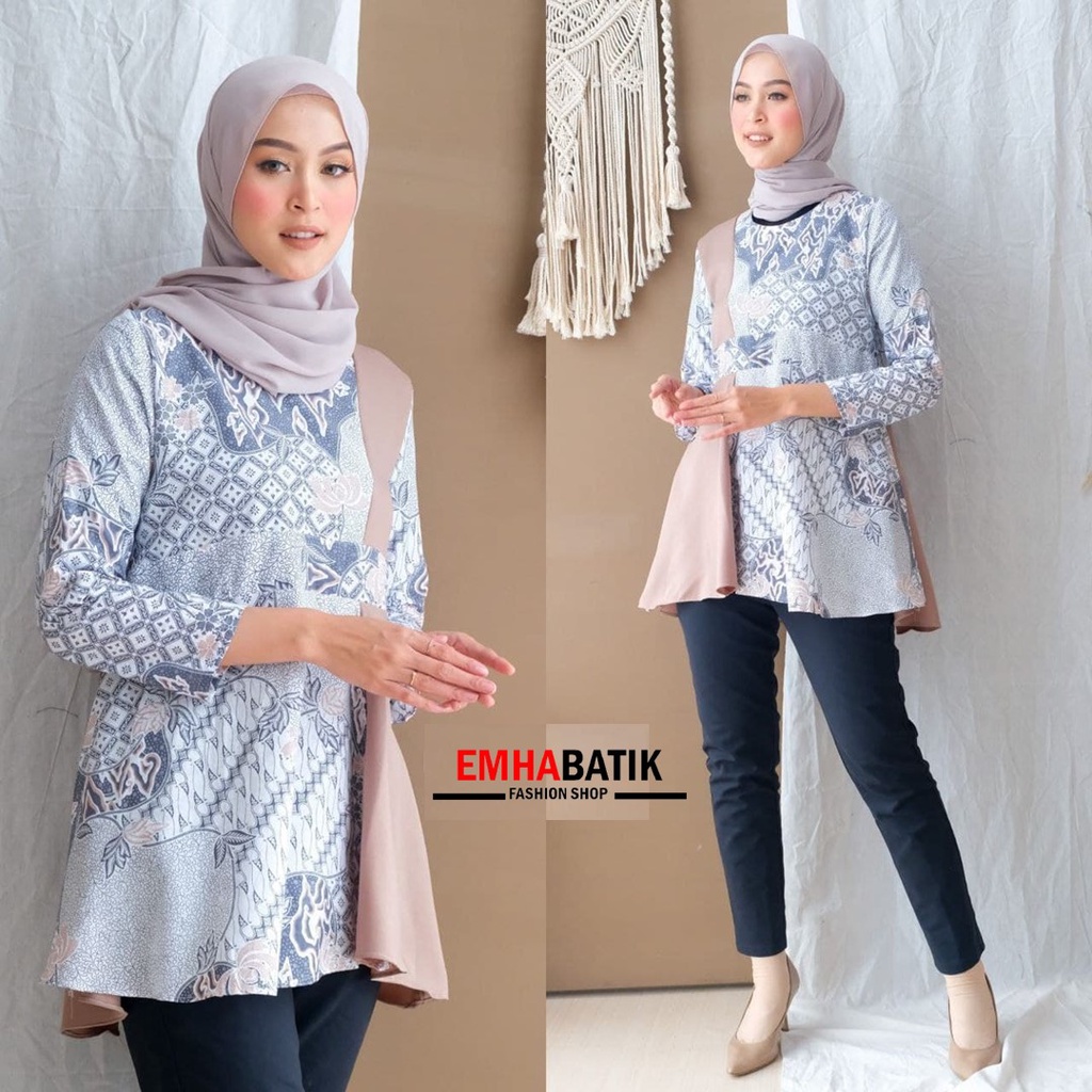 Atasan Batik Wanita PPBTK07 Modern Batik murah Cassual Atasanbatik Wanitabatik /Atasanwanita...-MOTIF 1