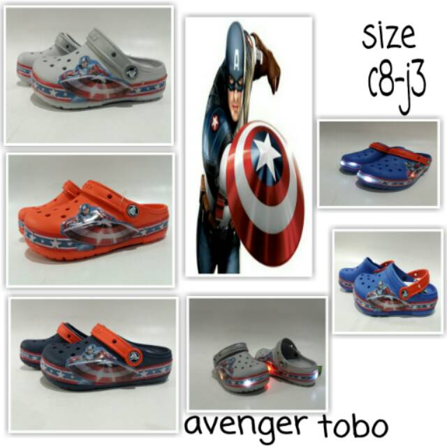 Sandal anak crocs avenger tobo lampu