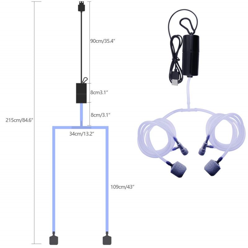 Aerator USB/Pompa Udara Aquarium/Aerator Aquarium Mini/Pompa Gelembung Aquarium