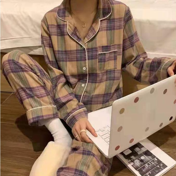 Piyama wanita set import lengan panjang / baju tidur wanita set