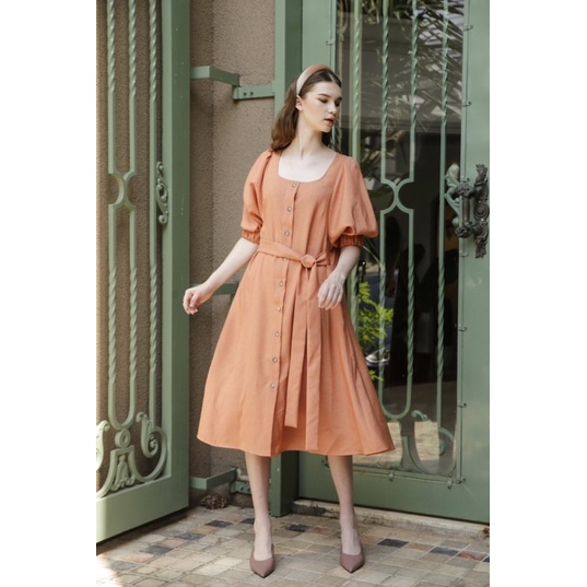 Maven April Dress in Tangerine