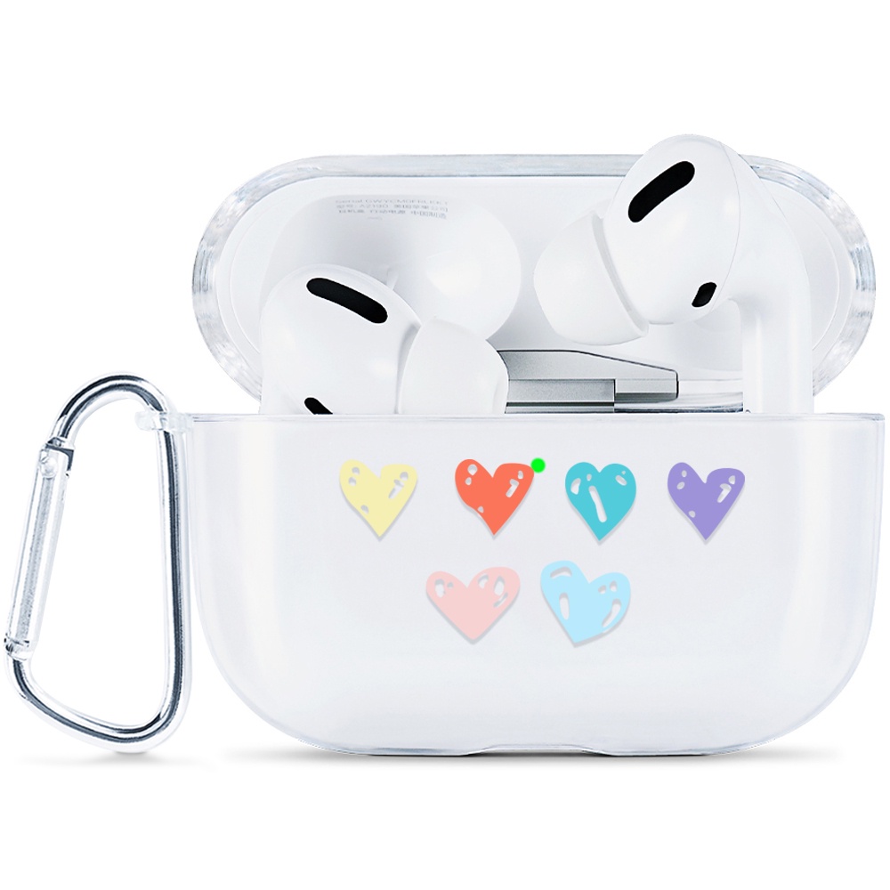 Simple AirPods Pro Case Anti-fall Silicone Soft Case Headset Protection Cover Cute Smile + Lanyar