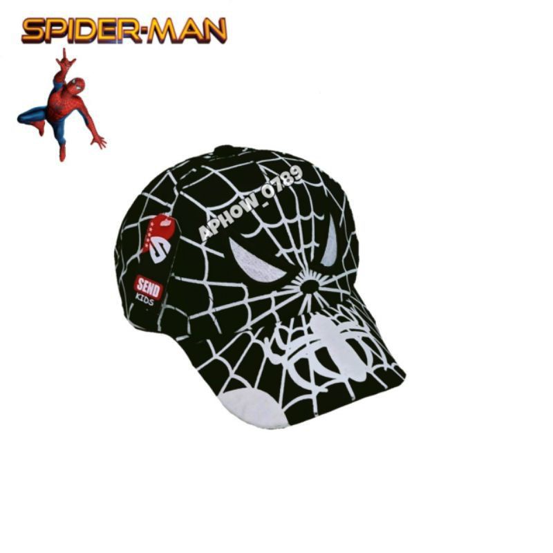 Topi anak laki-laki karakter spiderman bordir - topi anak