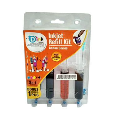 Tinta refill suntik printer canon D-ink Dink inkjet 10ml black cyan magenta yellow universal ink